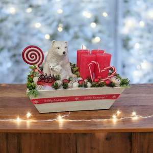 Jegesmacis adventi asztaldísz , Karácsony, Adventi díszek, Adventi asztaldísz, Virágkötés, MESKA