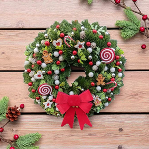 Mézeskalácsos ajtódísz , Karácsony, Adventi díszek, Adventi koszorú, Virágkötés, MESKA