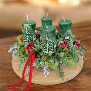 Adventi koszorú , Karácsony, Adventi díszek, Adventi asztaldísz, Virágkötés, MESKA