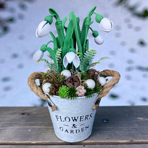 Hóvirágos , tavaszváró asztaldísz  - Meska.hu