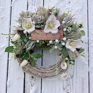 Téli ajtódísz , Otthon & Életmód, Dekoráció, Ajtó- és ablak dekoráció, Ajtódísz & Kopogtató, Virágkötés, MESKA