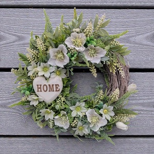 Elegáns, tavaszi ajtódísz , Otthon & Életmód, Dekoráció, Ajtó- és ablak dekoráció, Ajtódísz & Kopogtató, Virágkötés, MESKA