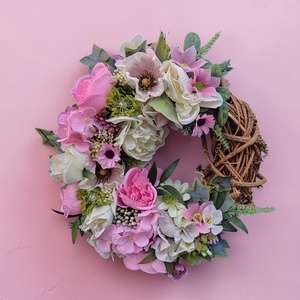 Tavaszi / nyári ajtódísz , Otthon & Életmód, Dekoráció, Ajtó- és ablak dekoráció, Ajtódísz & Kopogtató, Virágkötés, MESKA