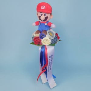 Super Mario, ballagási csokor / emlék - otthon & életmód - virágdekoráció - virágok - virágcsokor - Meska.hu