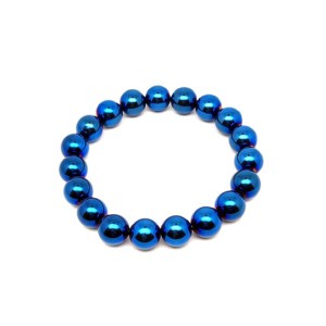 Achát electroplated kék golyó kari 10-11mm, Ékszer, Karkötő, Ásványkarkötő, , MESKA