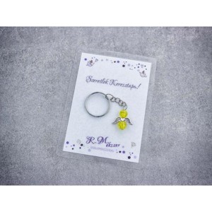 Szeretlek Keresztapa sárga angyal medálos kulcstartó, Táska & Tok, Kulcstartó & Táskadísz, Kulcstartó, , MESKA