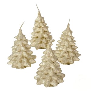 Fenyő gyertya 65x100 mm - metál világos arany szett, Kellékek & szerszámok, Dekorációs gyertya, Dekorációs kellékek, , MESKA