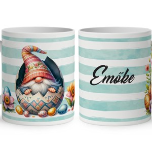 Névvel kérhető - Húsvéti manó virágokkal mintás bögre, Otthon & Életmód, Konyhafelszerelés, tálalás, Tálalás, Bögre & Csésze, , MESKA