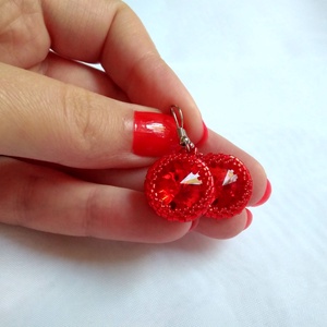 Piros Swarovski fülbevaló -  - Meska.hu