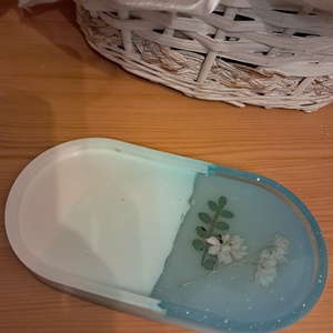 Kis virágos kék tálca, Otthon & Életmód, Konyhafelszerelés, tálalás, Tálalás, Tányér- és poháralátét, Gipszöntés, Mindenmás, MESKA