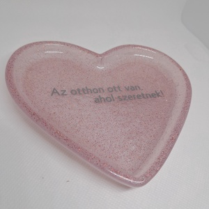 Szív alakú epoxi tál - ékszer - ékszertartó - ékszertartó tál - Meska.hu