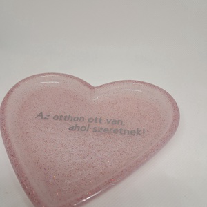 Szív alakú epoxi tál - ékszer - ékszertartó - ékszertartó tál - Meska.hu