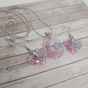 Nefelejcs ékszerszett rózsaszín - ékszer - ékszerszett - Meska.hu