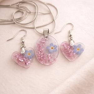 Nefelejcs ékszerszett rózsaszín - Meska.hu