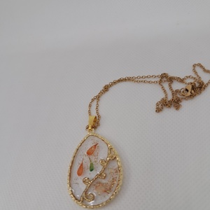 Húsvéti tojás medál préselt virágokkal � gyanta nyaklánc, tavaszi ékszer - ékszer - nyaklánc - medálos nyaklánc - Meska.hu