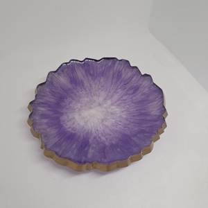 Lila epoxigyanta ékszertartó tál arany peremmel � kézműves dekor - ékszer - ékszertartó - ékszertartó tál - Meska.hu