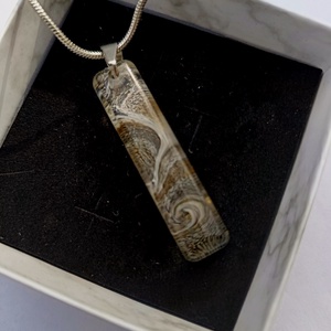 Ezüstös pálcika epoxi medálos nyaklánc - ékszer - nyaklánc - medálos nyaklánc - Meska.hu