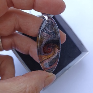 Sólyomszem epoxi medálos nyaklánc - ékszer - nyaklánc - medálos nyaklánc - Meska.hu