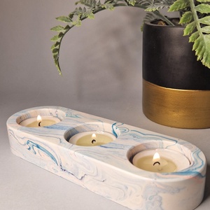 Jesmonite kezdő csomag, 3-as teamécses tartó, DIY, csináld magad csomag - diy (csináld magad) - egységcsomag - Meska.hu