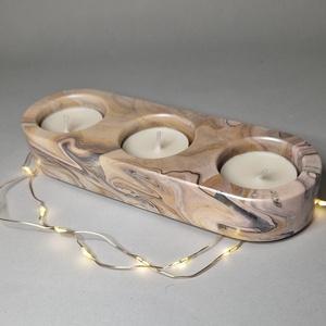 Jesmonite kezdő csomag, 3-as teamécses tartó, DIY, csináld magad csomag - diy (csináld magad) - egységcsomag - Meska.hu