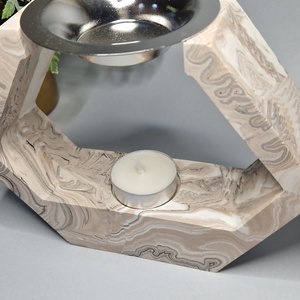 Márvány mintás jesmonite párologtató  - otthon & életmód - gyertya, illat, aroma - párologtató - Meska.hu