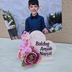 Anyák napi dekor, fotó tartó, ajándék , Otthon & Életmód, Dekoráció, Virágdísz és tartó, Virágállvány, Virágkötés, MESKA