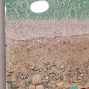Epoxy tengerpart falikép - művészet - festmény - festmény vegyes technika - Meska.hu