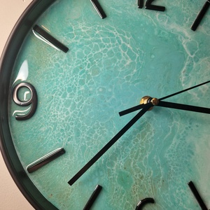 Epoxy óra fekete kerettel 25cm - otthon & életmód - dekoráció - fali és függő dekoráció - falióra & óra - Meska.hu