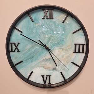 Epoxy óra fekete kerettel 30cm, Otthon & Életmód, Dekoráció, Fali és függő dekoráció, Falióra & óra, Mindenmás, MESKA