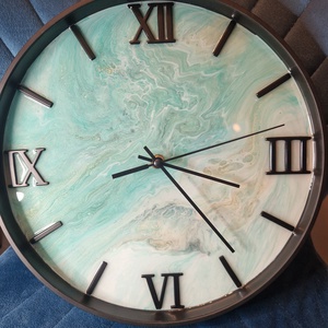 Epoxy óra fekete kerettel 30cm - otthon & életmód - dekoráció - fali és függő dekoráció - falióra & óra - Meska.hu