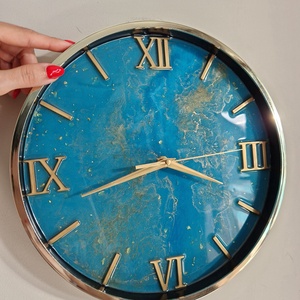 Epoxy óra arany kerettel 30cm - otthon & életmód - dekoráció - fali és függő dekoráció - falióra & óra - Meska.hu