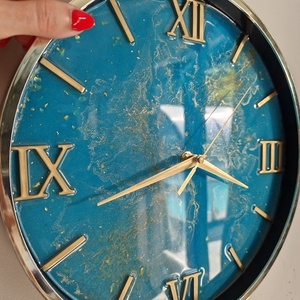Epoxy óra arany kerettel 30cm - Meska.hu