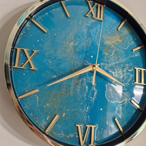 Epoxy óra arany kerettel 30cm - otthon & életmód - dekoráció - fali és függő dekoráció - falióra & óra - Meska.hu