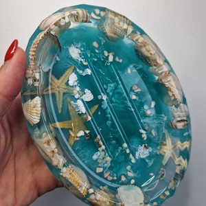 Kagylós tengerhatású szappantartó  - otthon & életmód - fürdőszoba - szappantartó - Meska.hu