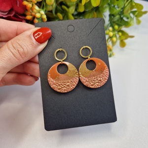 Narancs-nude-arany fülbevaló  - ékszer - fülbevaló - lógó fülbevaló - Meska.hu Narancs-nude-arany fülbevaló  - ékszer - fülbevaló - lógó fülbevaló - Meska.hu