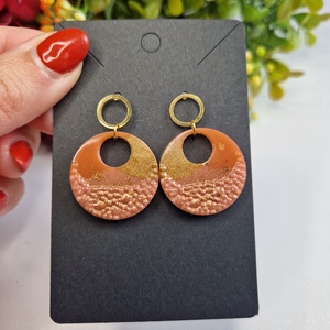 Narancs-nude-arany fülbevaló  - ékszer - fülbevaló - lógó fülbevaló - Meska.hu Narancs-nude-arany fülbevaló  - ékszer - fülbevaló - lógó fülbevaló - Meska.hu