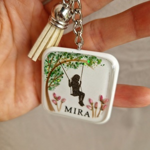 Hajtincses emlékőrző hintás kulcstartó - ékszer - ékszerszett - Meska.hu