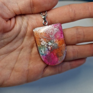 2 oldalas epoxy nyaklánc - ékszer - nyaklánc - medálos nyaklánc - Meska.hu