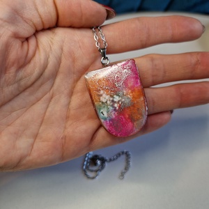 2 oldalas epoxy nyaklánc - ékszer - nyaklánc - medálos nyaklánc - Meska.hu