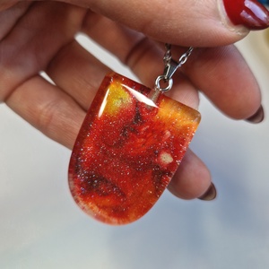 2 oldalas epoxy nyaklánc, Ékszer, Nyaklánc, Medálos nyaklánc, Ékszerkészítés, MESKA