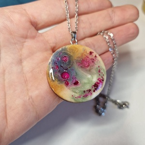 Misztikus epoxy nyaklánc, Ékszer, Nyaklánc, Medálos nyaklánc, Ékszerkészítés, MESKA