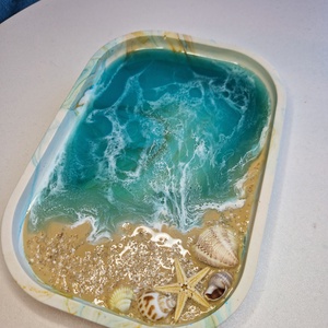  Tengerhatású tálca tároló epoxyval  - otthon & életmód - dekoráció - asztal és polc dekoráció - dekorációs tál, tartó - Meska.hu