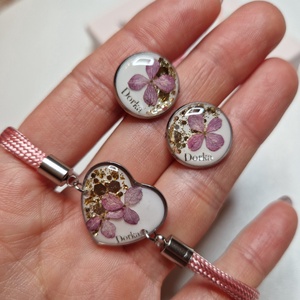 Virágos neves ékszer szett, Ékszer, Ékszerszett, Ékszerkészítés, MESKA