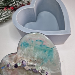 Szív ékszertartó doboz ásványokkal - ékszer - ékszertartó - ékszerdoboz - Meska.hu