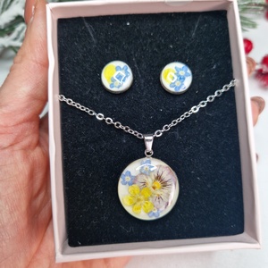 Nemesacél ékszer szett virágokkal - ékszer - ékszerszett - Meska.hu