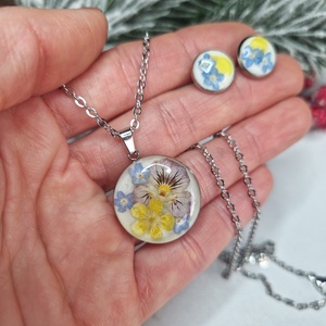 Nemesacél ékszer szett virágokkal - ékszer - ékszerszett - Meska.hu