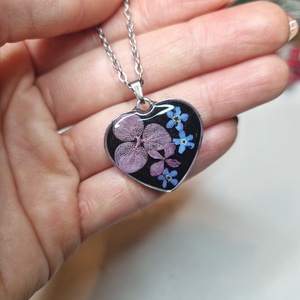 Nemesacél nyaklánc virágokkal +ajándék jesmonite szív tál, Ékszer, Nyaklánc, Medálos nyaklánc, Ékszerkészítés, MESKA