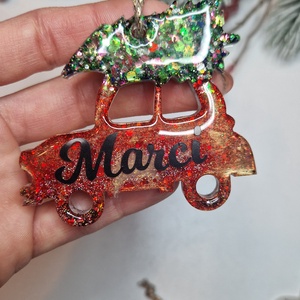 2db autós karácsonyfadísz piros-zöld - Meska.hu