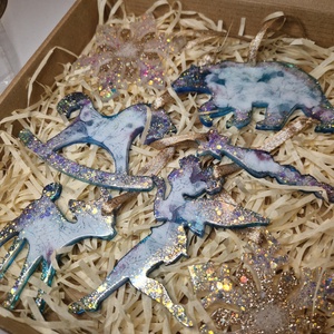 Mesés karácsonyfadísz szett 7db-os - karácsony - karácsonyi lakásdekoráció - karácsonyfadíszek - Meska.hu