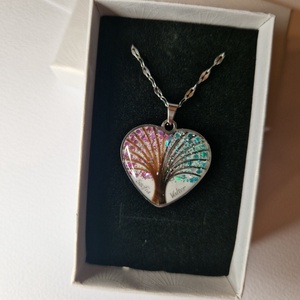 Hajtincses emlékőrző életfa nemesacél nyaklánc - ékszer - ékszerszett - Meska.hu